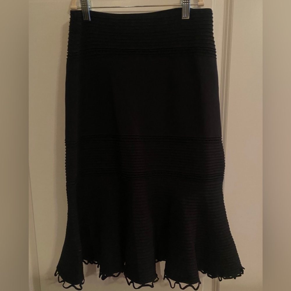 EUC! Anthropologie mare mare black midi skirt size Large